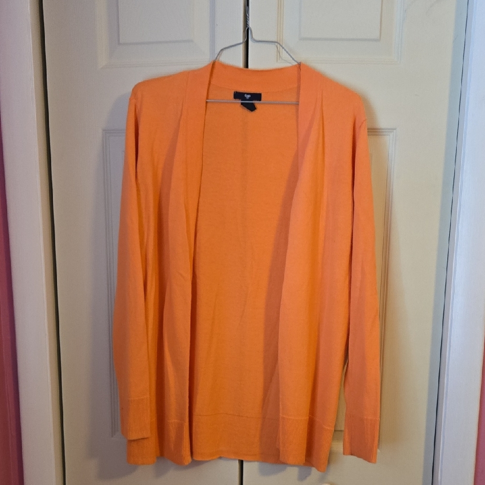 Women's Orange Cardigan Sweater